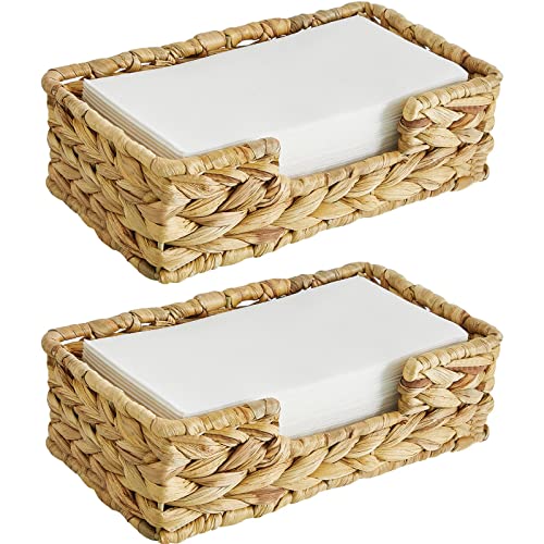 2 Pcs Water Hyacinth Napkin Holder for Bathroom, Disposable Guest