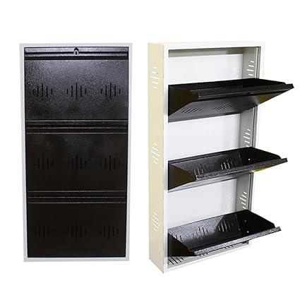 StayHappy 3 Door Metal Shoe Rack Cabinet | Wall Mounted Shoe Rack ...