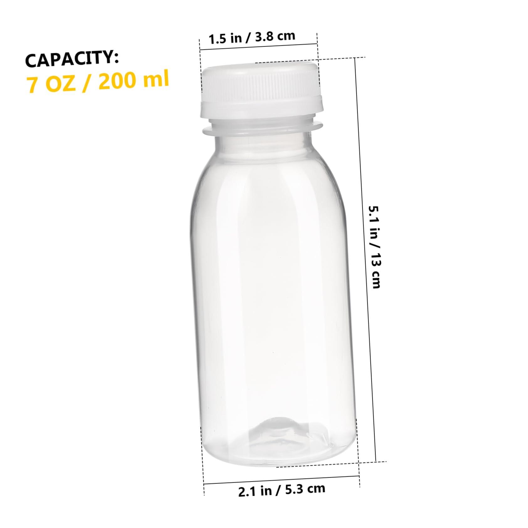 LIFKOME 10pcs Transparent Pet Drink Bottles with Lids for Milk Juice and Beverage Storage Safe and Leak Design for Easy Use