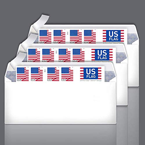 10# Business Envelope Additional 2018 Forever Postage Mailing Stamp (3 Booklet of 60 Stamps)