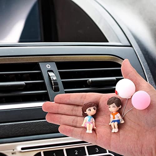 Cobee Cute Car Dashboard Ornaments,Lovely Car Interior Decoration Mini Couple Figures Dashboard Decor Cartoon Ornament Car Accessories for Automotive Home Office Supplies (B)