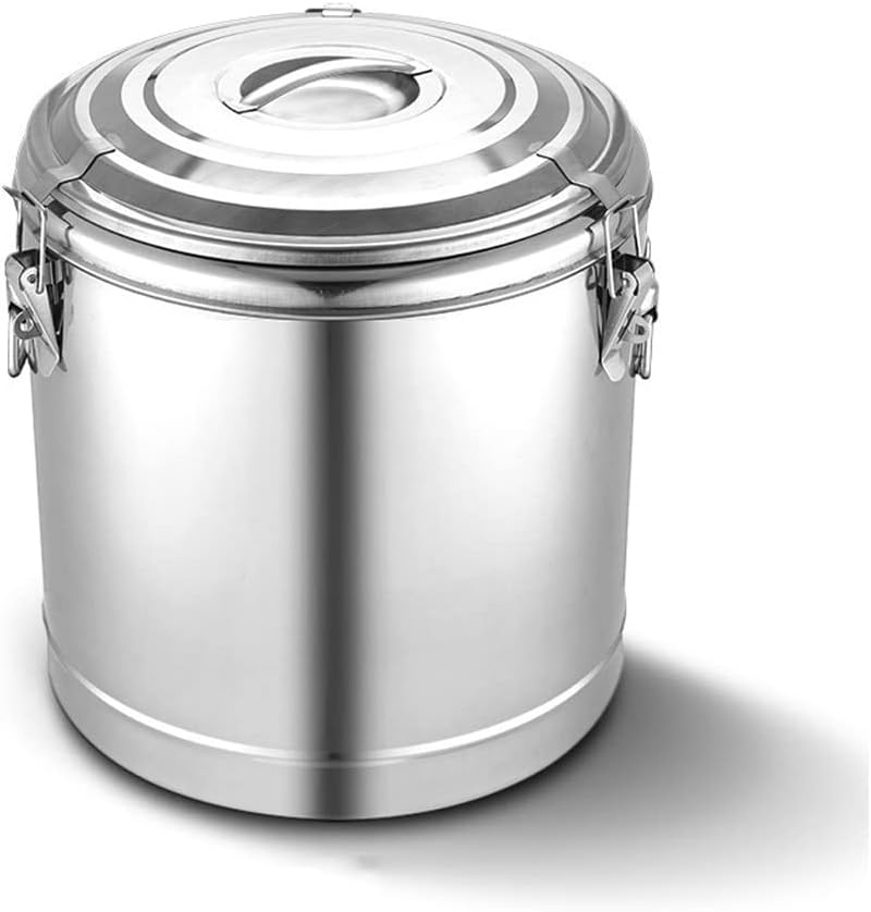Thickened Catering Water Boiler,Three-Layer Stainless Steel Insulation Barrel, Commercial Multifunctional Soy Milk Barrel Tea Barrel with Buckle12-35L,22L