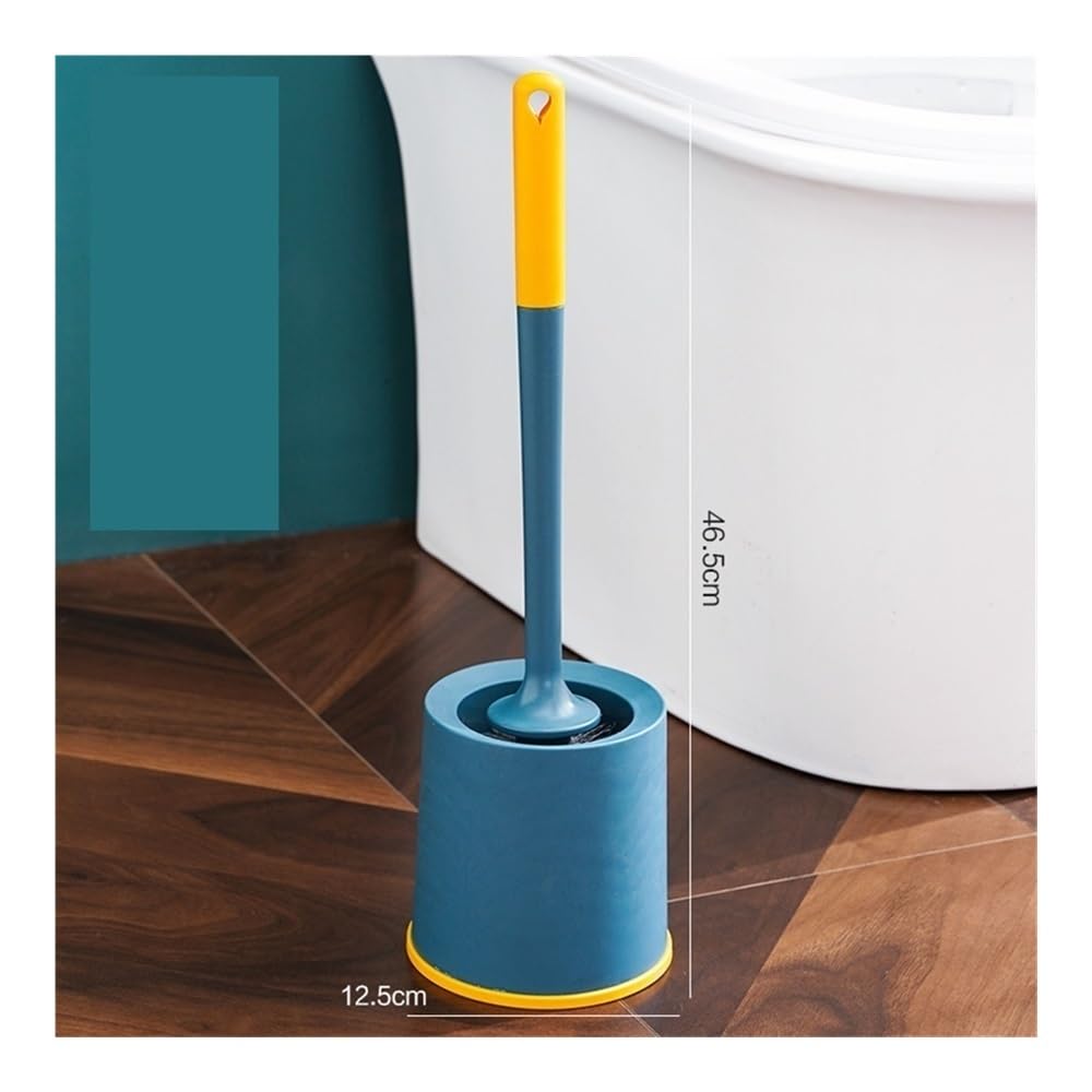 ‌Langlebiges Toilettenbürsten- und Halterset WC-Bürste for den Haushalt, Badezimmer, ohne Bohren, Reinigungsset mit langem Griff ‌Unverzichtbares Badezimmerzubehör für unterwegs‌(Blue)