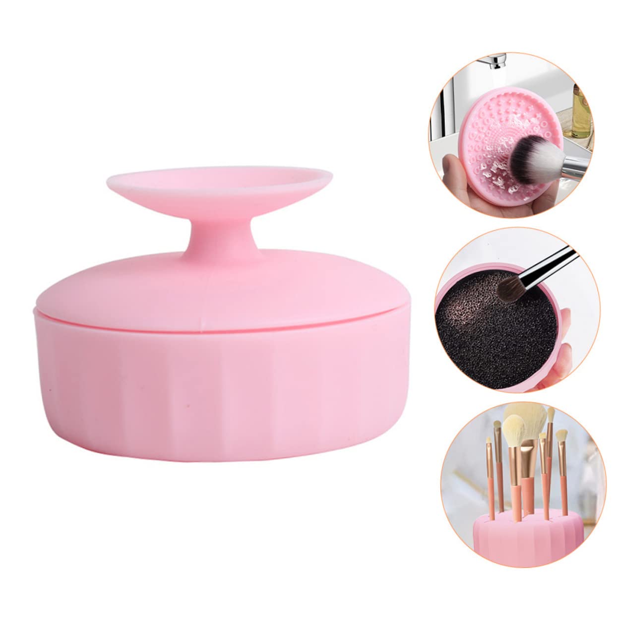 FRCOLOR 5 Alfombrillas Limpiadoras De Silicona Para Brochas De Maquillaje Almohadillas De Limpieza Portátiles De Doble Propósito Juego De Suministros De Maquillaje