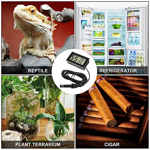 Aitiao 4 Pcs Mini Digital Hygrometer Thermometer Gauge With Probe Large Number Lcd Display Temperature Fahrenheit Humidity Meter For Incubator Reptile Plant Terrarium Humidor Guitar Case Greenhouse #TOP5