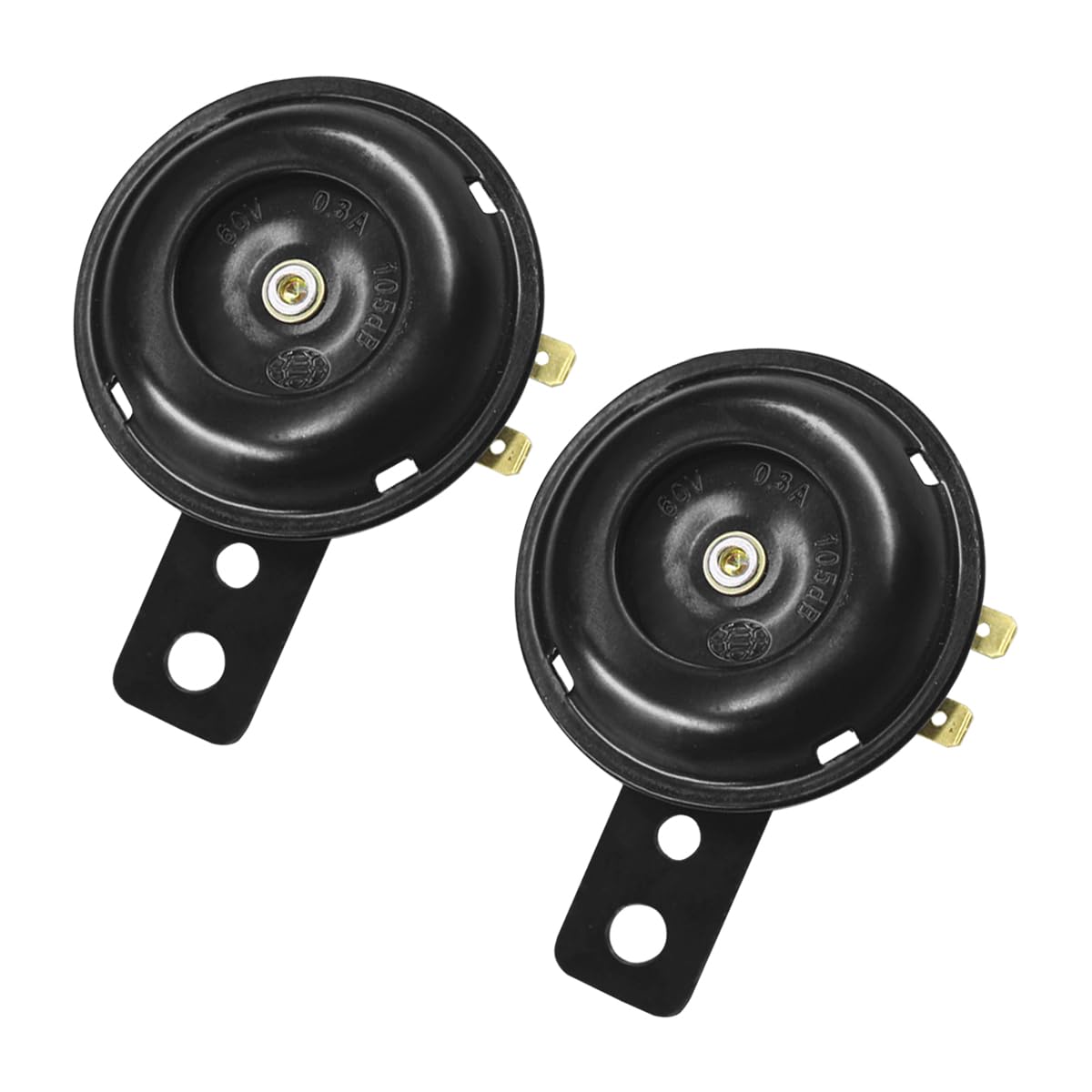 CGEAMDY Motorcycle Horn, 105 DB Waterproof Round Loud Kit, Universal 12V Iron Horns, for Motorcycles, Mopeds, ATVs, Go-Karts etc.