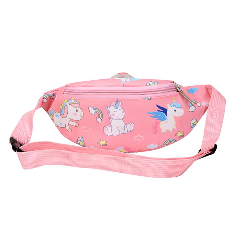 Unicorn Fanny Pack,Kids Bum Bag Bumbag Cartoon Hipsack Belt Bag Waist Bag Fanny Pack Fabric Nylon Money Belt Crossbody Chest Bag for Children Grils Boys Running Hiking Travel Sports