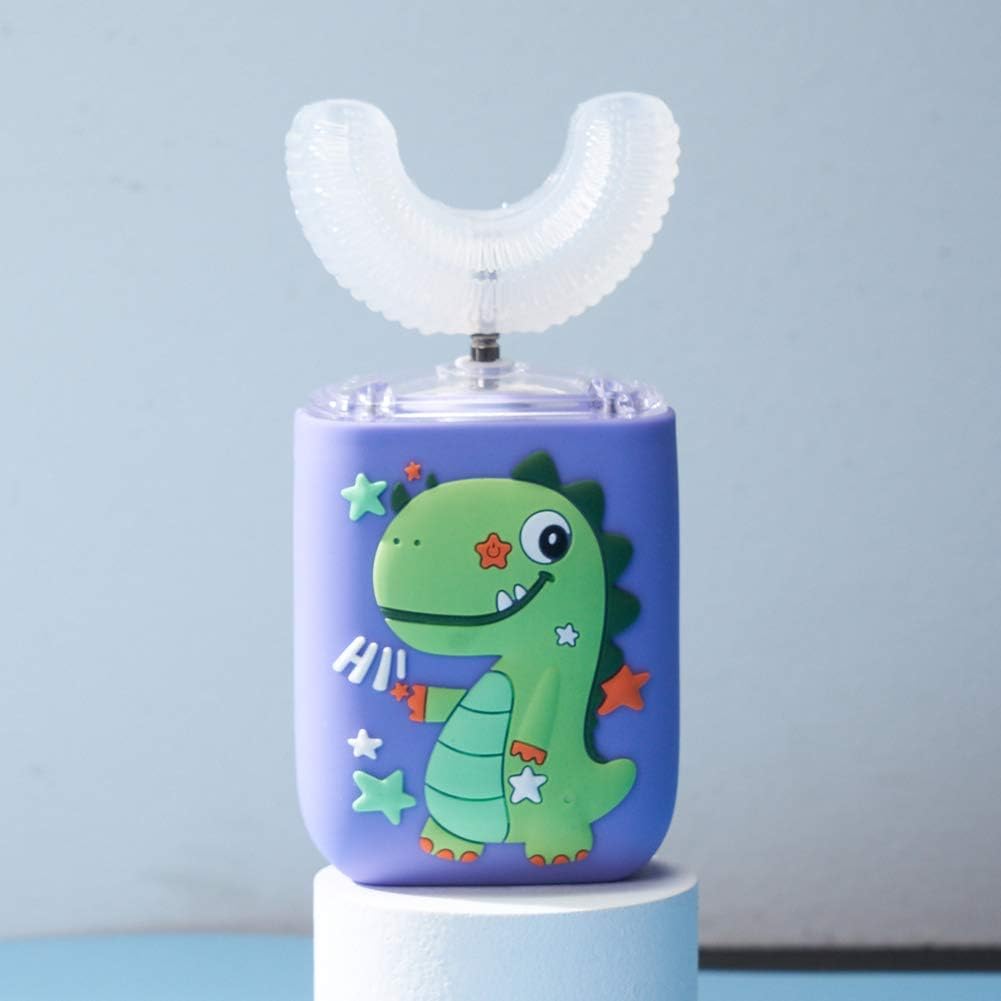 Kids Electric Toothbrush U Shape Dinosaur Ultrasonic Automatic Toothbrush with Replacement Soft Bristles Heads Six Modes 360°Oral Cleaning IPX7 Waterproof Smart Rechargeable Toothbrush (2-6 Year Old) : Everything Else