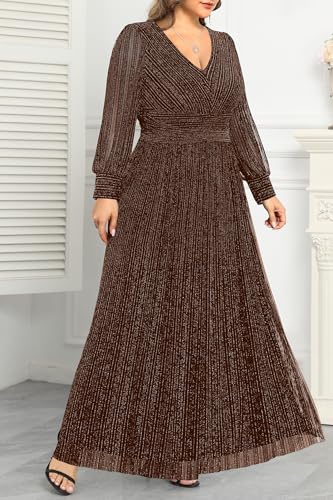 Image of Pinup Fashion Plus Size Formal Evening Glitter Prom Wedding Guest Dress | Silver thread straight knit, v-neck, empire waist, back zipper, a-line, maxi long, perfect for evening party, wedding guest