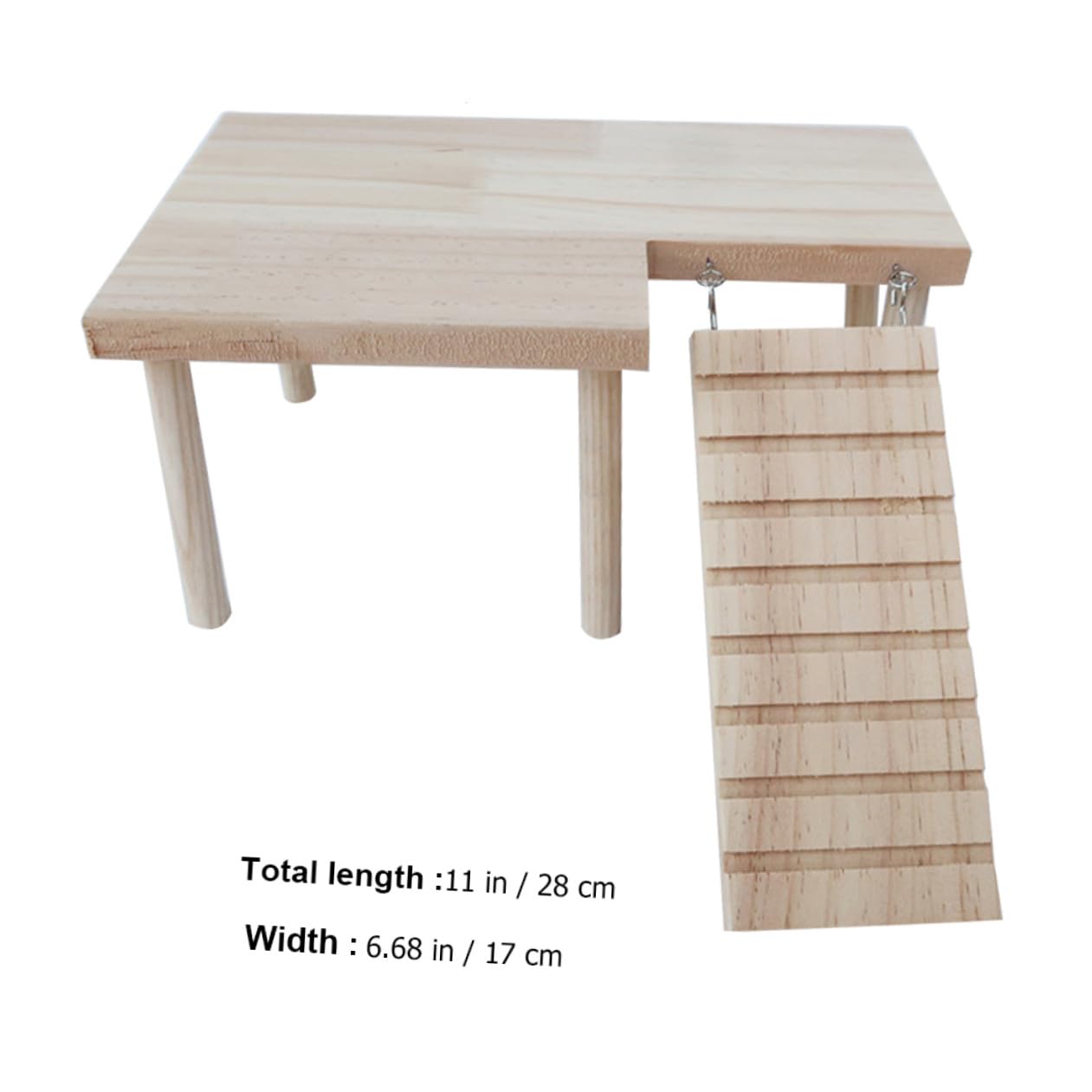 ifundom Hamsterplattform Fördert Bewegung und Platzausnutzung für Käfig Holzspielzeug mit Leiter Dekoratives Kleines Haustier Spielzeug aus Beige Holz