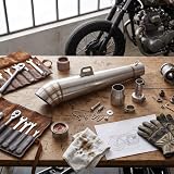 Uniwersalny Motocyklowy Rura Wydechowa ze Stali Nierdzewnej Końcówka Rury Wydechowej Silnika z Tłumikiem do Większości Motocykli/Rowerów Terenowych/Skuterów z Modelami o średnicy 51 Mm / 2 Cale.