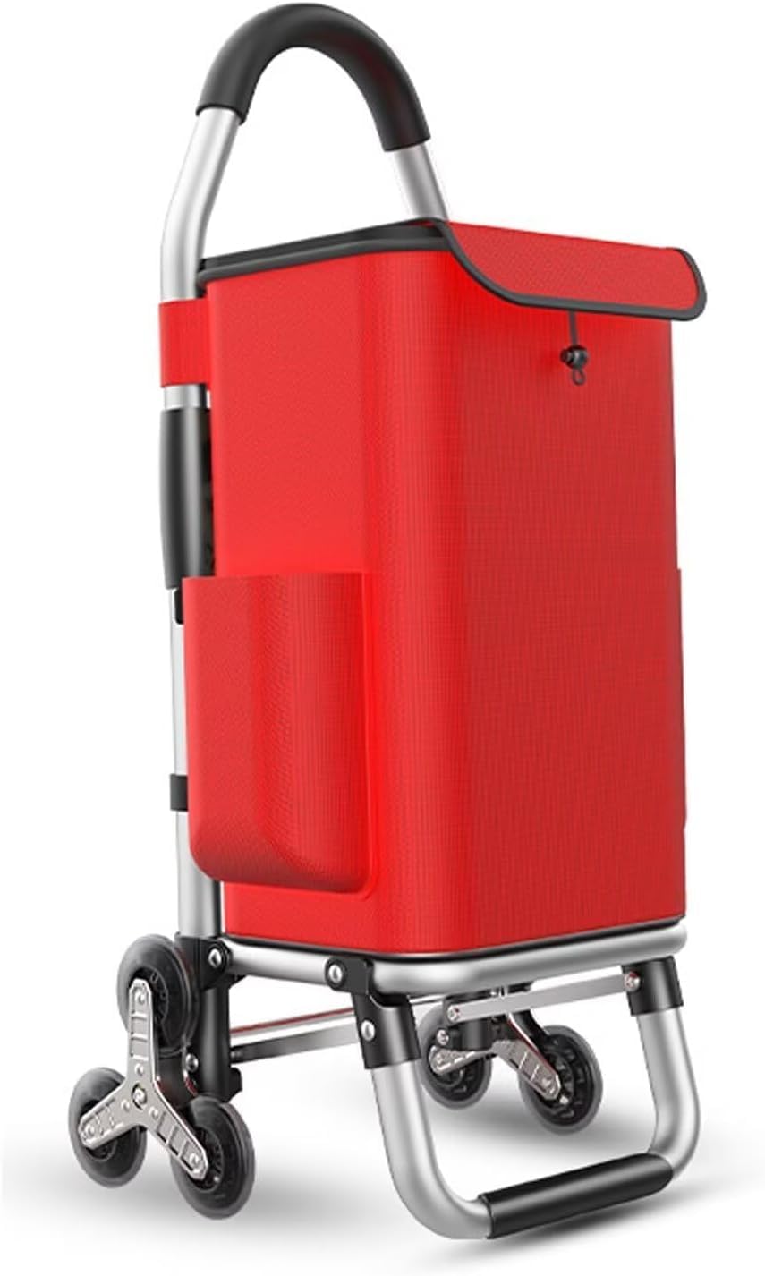 Mobile Tool Trolley 6-Wheel Lightweight Folding Shopping Trolley with Removable Stair Climbing Function(Navy Blue)