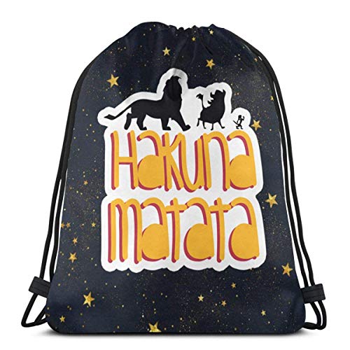 Mochila con cordón HFXY Hakuna Matata clásica ligera personalizada con bolsa de compras