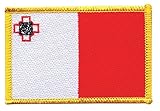 Flaggenfritze® Aufnäher Flagge Malta – 5,5 x 8,5 cm – hochwertiger Patch zum Aufbügeln oder Aufnähen – besticktes Abzeichen + gratis Sticker