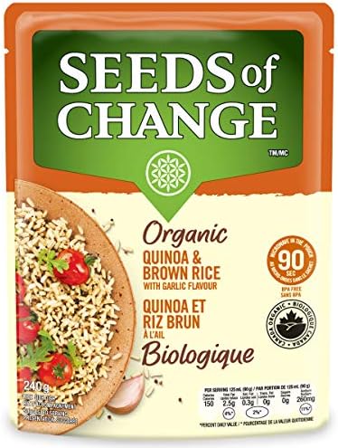 Seeds of Change organic quinoa and brown rice with garlic flavour, 240g Pouch (Pack of 1)