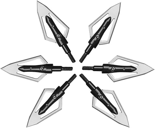 Miniatura 6 de EOOENOON - Cuchillas de caza para puntas de flecha (100 granos, paquete de 6) (biack)