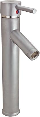 Single Lever Faucet Brass Body with Satin Nickel Finish 11.75in. H