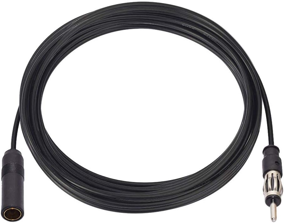 BINGFU Car FM AM Radio Antenna Extension Cable 20 feet Cord DIN Plug Connector Coaxial Cable for Vehicle Truck Car Stereo Head Unit CD Media Receiver Player