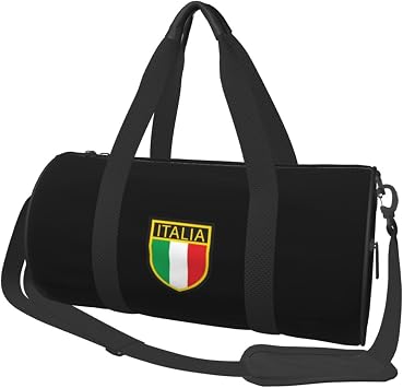 Italia Italy Italian Flag Convertible Garment Bag with Shoulder Strap, Carry on Garment Duffel Bag for Men Women - Rolling Foldable for Travel Luggage Bags Black