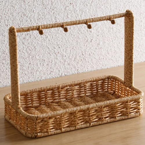 Panier pour collations et rangement bureau en osier tressé
