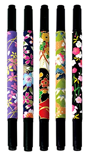日本製墨書遊 春光園 筆ペン 香りの絵巻 友禅 ツイン 5本 Hセット SKE-0351-04/5V
