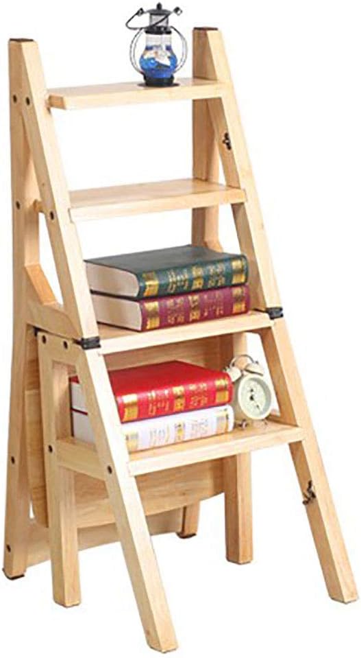 Ladder Wooden Ladder Multifunction Foldable Office Chair 4 Step Ladder