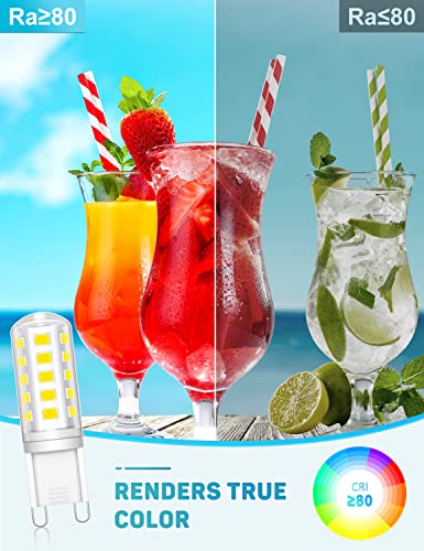 QNUJN G9 Led Bulbs Cool White, 5W, 500LM, 6000K, Equivalent to 50W Halogen, Non-Dimmable Energy Saving Light Bulb for Home Lighting Decor, Chandelier, Wall Light, Crystal Lamp-12 Packs - Image 2