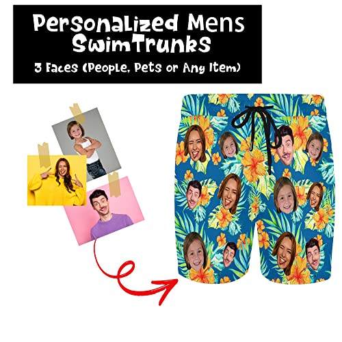 Custom Face Mens Swim Trunks Quick Dry Funny Beach Board Shorts for Men2