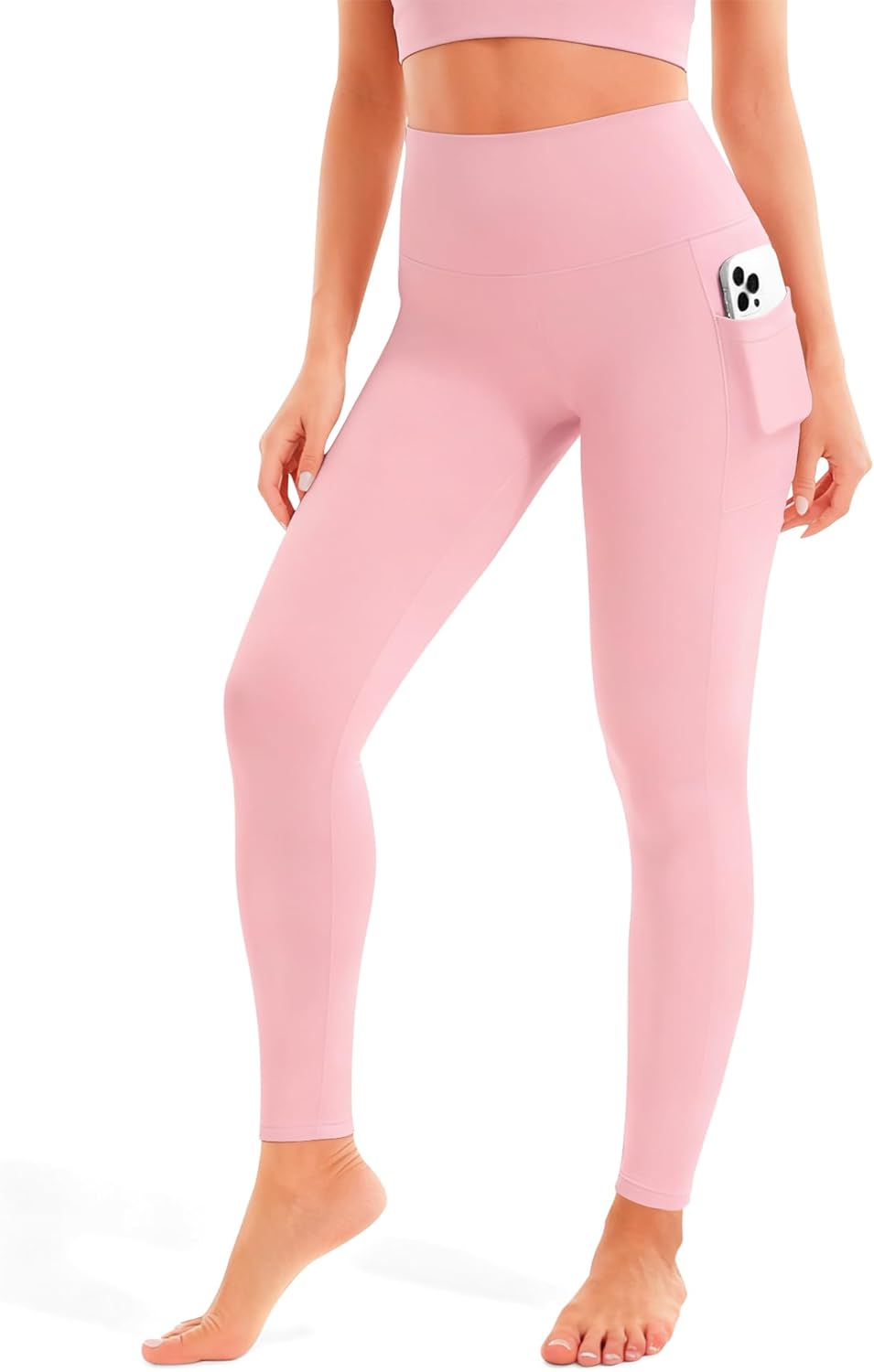 Blue Breath Leggings with Pockets for Women-High Waisted Full Length Yoga Pants Tummy Control Workout Athletic Daily - Image 2