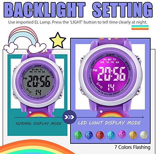 VAPCUFF 3D Cartoon Waterproof Watches for Girls with Alarm - Best Toys Gifts for Girls Age 3-10