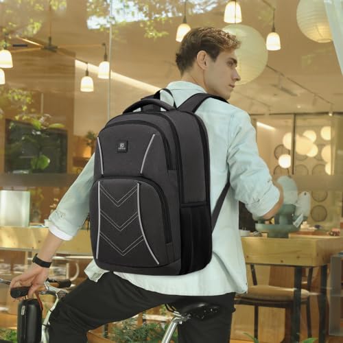 Cafele Laptop-Rucksack, Schulrucksack mit 17,3-Zoll-Laptopfach & USB-Ladeanschluss für Beruf und Reisen, Fashion-Rucksack für Damen und Herren-Grau