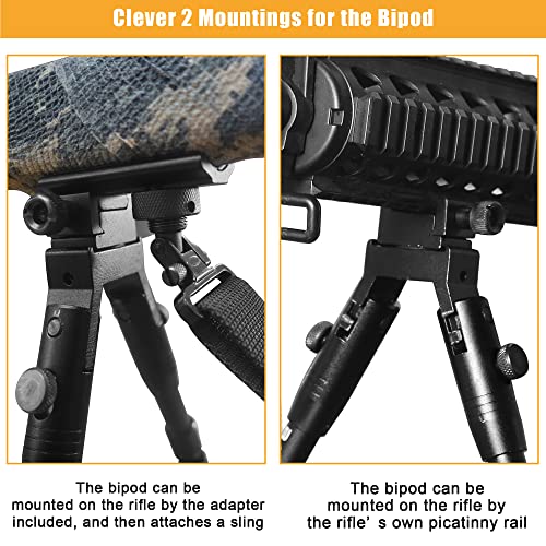 Baize Foldable Rifle Bipod With Sling Swivel Stud Adaptor + Baize Tactical 2 Point Quick Adjust Gun Shotgun Rifle Sling With Adjustable Metal Buckle Fast Loop #TOP3