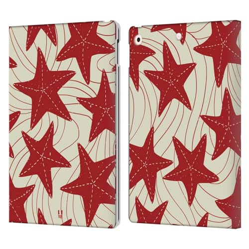 Housse en cuir iPad 10.2 Head Case Designs Étoile de Mer Rouge au design marin raffiné