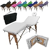Linxor ® Mesa de masaje plegable 4 zonas de madera con panel de Reiki + accesorios y bolsa de transporte - Nueve colores - Norma CE