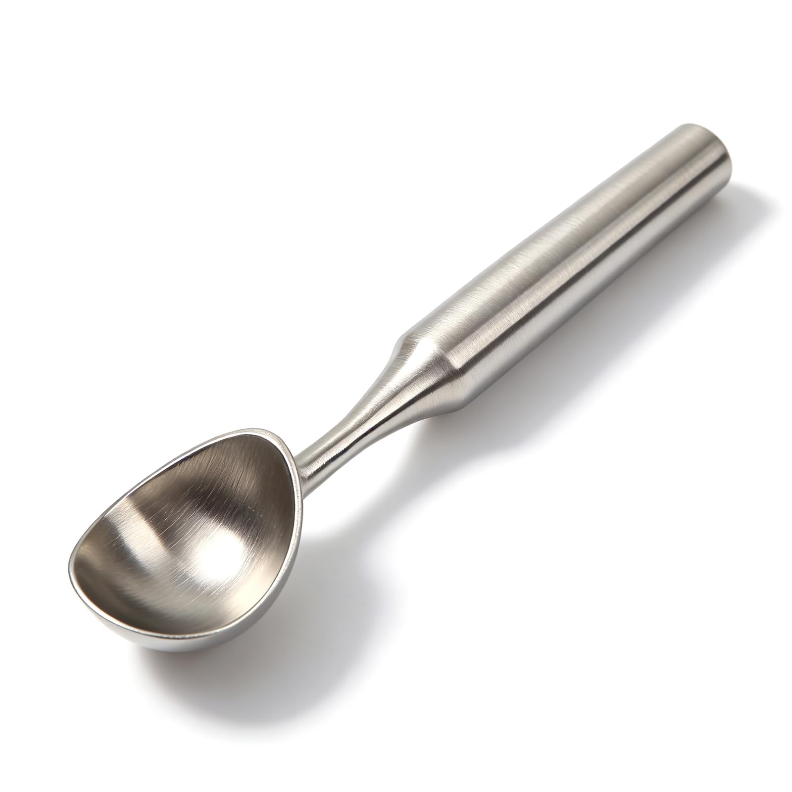 Heavy-Duty 304 Stainless Steel Ice Cream Scoop, 4.5 oz, Durable, Corrosion-Resistant & Dishwasher Safe with Ergonomic Grip for Perfect Scooping, Solid Design, Siliver
