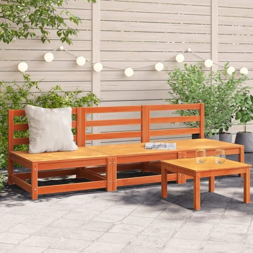 Emmtore - Emmtore Gartensofas ohne Armlehnen 3 STK. Wachsbraun Massivholz Kiefer