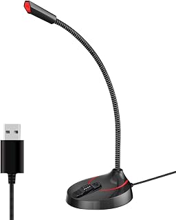 USB PC Microphone, Plug & Play PC Microphone with Mute Button for Business Video Conferencing,Recording,Chat,Skype,Online Lessons,Compatible with Laptop/Pc/MacBook