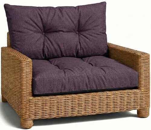 Polster für Gartenmöbel Set Sitzpolster 50x50 cm und Rückenkissen 40x50 cm - Lounge Kissen Outdoor Polster Balkon und Gartenmöbel-Kissen Loungekissen Gartenpolster Auflagen für Rat