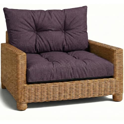 Amazinggirl Coussin Lounge Mobilier Jardin Coussin de Dossier 40x60 cm - Dossier Rattan Idéal pour Balcon terrasse Salon extérieur Confort Durable Coussins épais Bordeaux Lin écologique