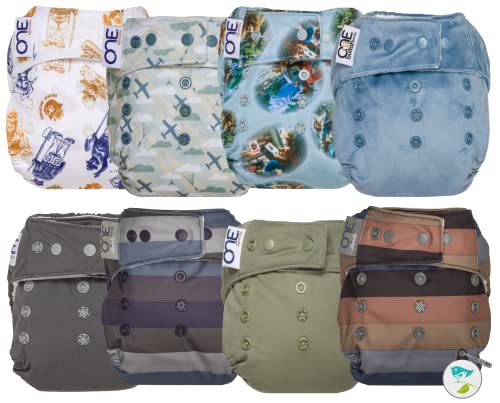 Image of GroVia O.N.E. Reusable Baby Cloth Diaper - 8 Pack (Color Mix 2)
