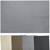 Zenacasa   Tapis Entree Interieur et Exterieur 40x60 cm   Tapis d'Entrée Antidérapant et Absorbant Certifié Oeko Tex   Retient Saleté et Humidité   Tapis Lavable en Machine   Motif Arc   Gris