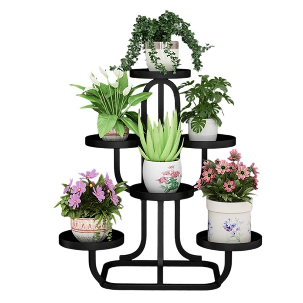 Support à plantes en métal robuste avec roulettes