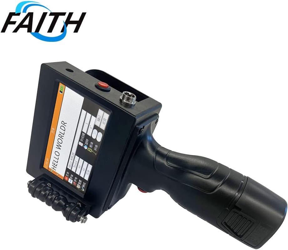 mini Printer Label Printer Faith 25 Languages 12.7mm Variable QR Bar Batch Code Number Logo Expiry Date Label Handheld Thermal Inkjet TIJ Printer(KD480+1Black Cartridge)