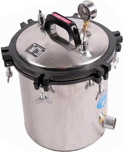 Miniatura 3 de OLizee Eléctrica calentada 4.7 galones (18L) esterilizador de vapor autoclave de acero inoxidable Shell presión Canner