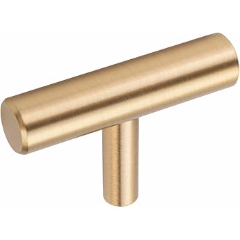 YANGQIHOME Pack of 10 Brushed Brass Furniture Knobs Gold Drawer Knobs Copper Dresser Knobs Handle Handles for Kitchen Bathroom Washroom Furniture T Shape
