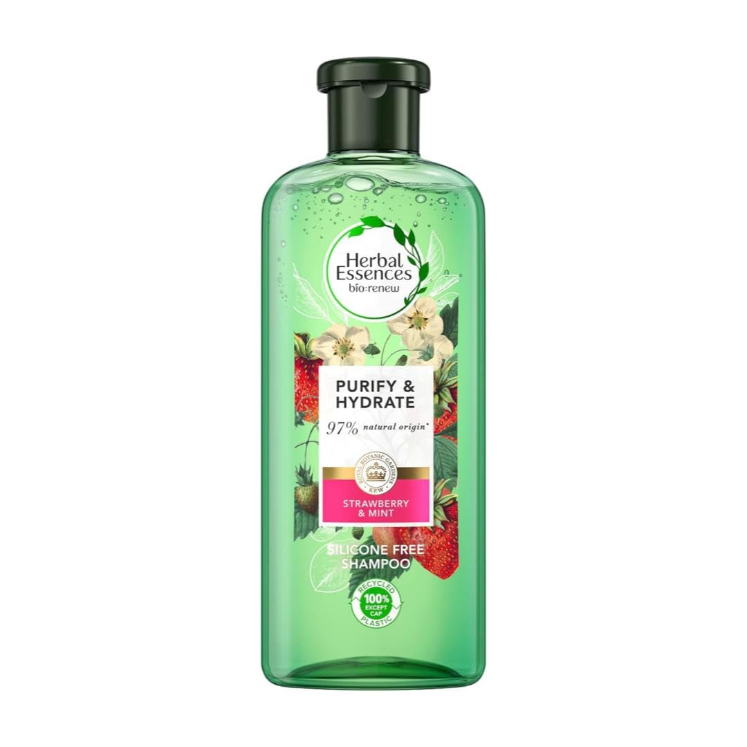 Herbal Essences bio:renew White Strawberry & Sweet Mint SHAMPOO, 400ml, No Parabens No Colourants