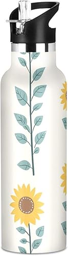 Miniatura 19 de Botella de agua colorida de dibujos animados de unicornios para niños con tapa de boquilla a prueba de fugas, doble pared aislada al vacío, a prueba