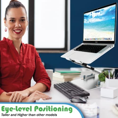 Pivot Laptop Stand for Desk  Stable Laptop Riser for Desk  Height & Angle Adjustable Laptop Stand for desk  Aluminium Macbook pro stand  Laptop Stand Adjustable for 11 to 17 Laptops World