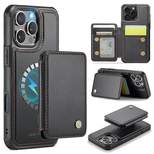 Hongxinyu Wallet Case for iPhone 16 Pro Compatible with MagSafe for Men Women, Detachable Magnetic Wallet Phone Case with Card Slot Holder RFID Blocking for iPhone 16 Pro 6.3 inch (Black) by Hongxinyu - Used condition - US$14.84