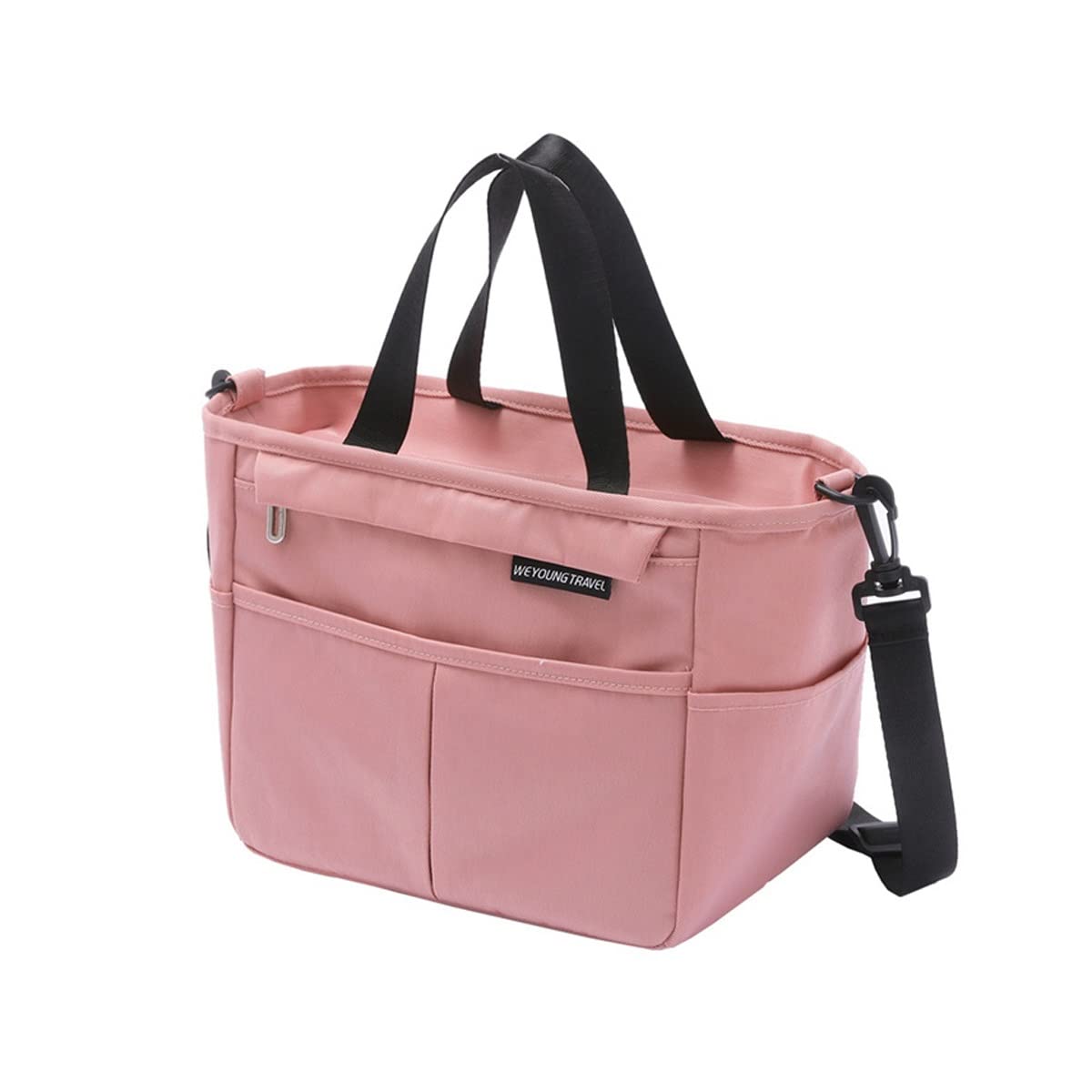 RUNSI Oxford Cloth Portable Insulation Bag Bento Snack Bag with Rice Bento Box Student Reusable Waterproof Lunch Bag (Color : Pink)